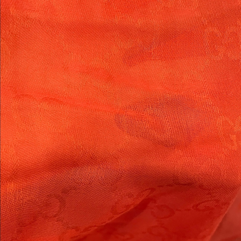 Gucci Bold Orange Scarf with Fringe - Picture 4 of 7
